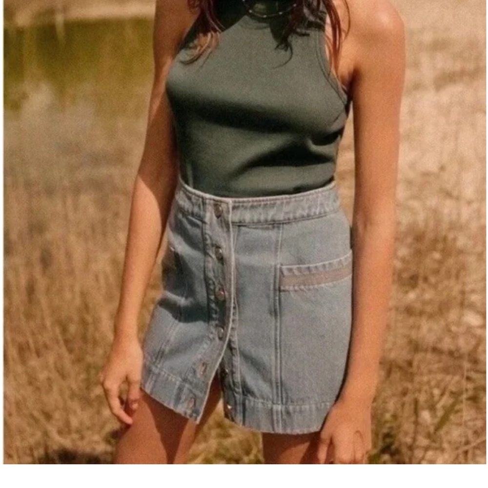 Sezane Jelena Skirt in Light Blue - Picture 8 of 9